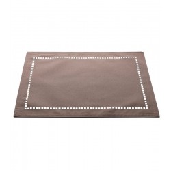 Lugar Americano 45x30cm De Poliéster E Linho Levis Marrom